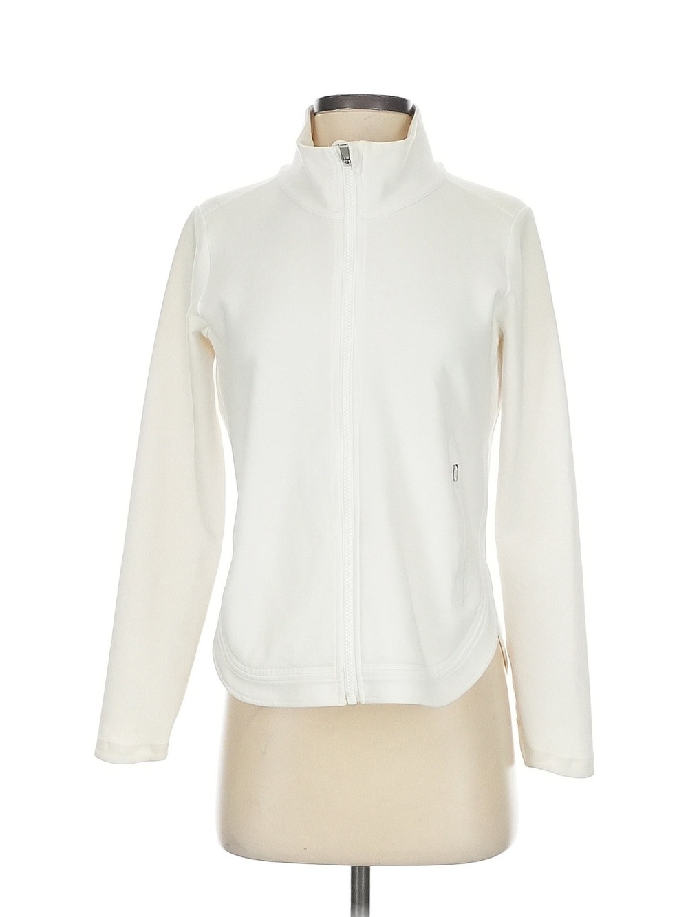 Athleta Cream Full-Zip Bomber Jacket
